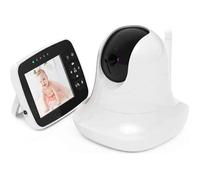 Babyphone Moniteur Bébé sans Fil avec Rotation 360°, Zoom Panoramique à Distance Caméra 1080p, 3.5"" LCD Couleur