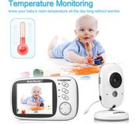 Babyphone Numérique Floureon VB603 Bébé Moniteur Caméra Écoute Sans Fil 2.4GHz LCD - Blanc