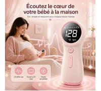 Babyphone sonore haute sensibilité 2.5MHz avec Écran LCD, Foetal Écouter , Moniteur de Battements, Portable, Kit Gel Inclus