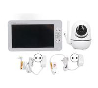 Babyphone VidéO 7 Pouces Avec éCran Hd, 100 à 240v, Longue PortéE De 960 Pieds, Audio Bidirectionnel, DéTection De La TempéRature, Inclinaison Panoramique, Prise Ue