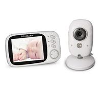 Babyphone Vidéo Babycam Blanc 3,2 Pouces Lcd 2.4ghz Surveillance Sans Fil Caméra Bébé Moniteur, Soutien À Deux Voies Talk Back, Vision Nocturne