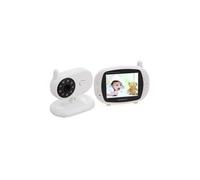 Babyphone vidéo babycam blanc 3,5 pouces lcd 2. 4ghz surveillance sans fil caméra bébé moniteur avec 8-ir led vision nocturne, deux voix way talk