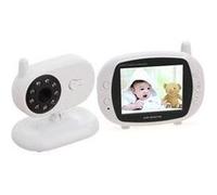 Babyphone vidéo babycam blanc 3,5 pouces lcd 2. 4ghz surveillance sans fil caméra bébé moniteur avec 8-ir led vision nocturne, deux voix way talk
