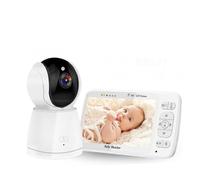 Babyphone vidéo couleur écran LCD de 5 pouces 2.4G sans fil, interphone bidirectionnel Protection de sécurité Portable pour bébé