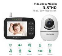 Babyphone vidéo PIMPIMSKY - Moniteur 3.5"" LCD couleur - Vision nocturne 360° - Sans fil