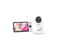VTech Babyphone vidéo BM818 Wide View HD – Écran 5" Ultra plat – Veilleuse et berceuses – Blanc (FR)