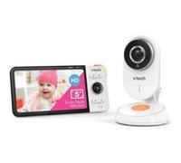 VTech Babyphone vidéo BM818 Wide View HD – Écran 5" Ultra plat – Veilleuse et berceuses – Blanc (FR)