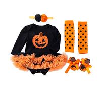 BabyPreg Tenue Tutu bébé fille Mon 1er costume d'Halloween Robe Action de grâces (6-9 Mois, Citrouille Longue)