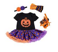 BabyPreg Tenue Tutu bébé Fille Mon 1er Costume d'halloween Robe Action de grâces (6-9 Mois, Violet Noir)