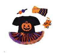 BabyPreg Tenue Tutu bébé Fille Mon 1er Costume d'halloween Robe Action de grâces (9-12 Mois, Orange Citrouille)
