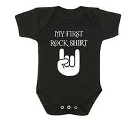BabyPrem Baby My First Rock Shirt Vêtements Body Gilet NB-12 mois, Noir , 0-3 Months