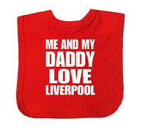 BabyPrem Bavoir bébé Me and My Daddy Love Liverpool, Rouge, 0-6 mois