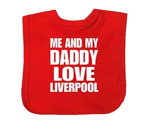 BabyPrem Bavoir bébé Me and My Daddy Love Liverpool, Rouge, 0-6 mois