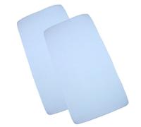 BabyPrem bébé Lot de 2 ajustée en Coton Lit de Voyage draps 95 x 65cm Ciel Bleu