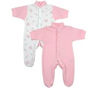BabyPrem Bébé Lot de 2 Grenouillères de garçon 0-3.5Kg Rose 26-30cm