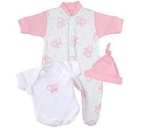 BabyPrem Bébé Prématuré Dors, Body et Chapeau Set 0-3.5Kg Papillon Rose 44-50