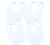 BabyPrem Bébé Prématuré Paquet de 4 bavoirs Blanc Boutons-pression Eponge