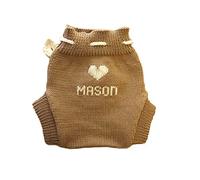 Babyprem Couvre-couche en laine mérinos pour bébé Marron/blanc naturel Taille S