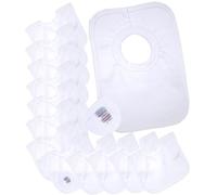 BabyPrem Lot de 12 bavoirs à enfiler en coton Blanc