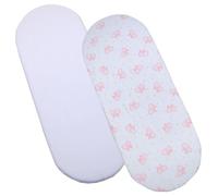 Babyprem Lot de 2 draps pour berceau Blanc/motif papillon rose