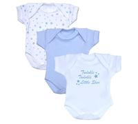 BabyPrem Lot de 3 bodies pour bébé prématuré Motif étoiles bleues, bleu, 3.5-5.5lbs