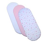 BabyPrem Lot de 3 Draps-housses en Coton Filles 73-76 x 28-30 cm
