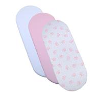 BabyPrem Lot de 3 Draps-housses en Coton Filles 73-76 x 28-30 cm