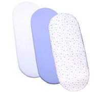 BabyPrem Lot de 3 draps-housses en coton pour couffin 73-76 x 28-30 cm Motif étoiles