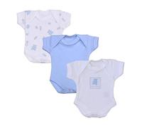 BabyPrem Lot de 3 Prématurée Bodys Bébés Garçons Nounours Bleu P2