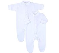 BabyPrem Prématuré Bébé Pyjama Grenouillères Uni Manches Longues Blanc 38-44