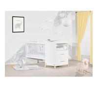 Lit Combiné Evolutif 120x60 en 90x190 en bois blanc