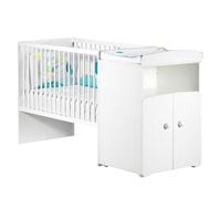 BabyPrice Lit combiné évolutif 120x60 en 90x190 Blanc