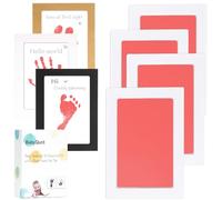 BabyQunt Kit d'empreintes de mains et de pieds de bébé sans encre, kit de tampons encreurs Clean-Touch, impression sûre sans désordre pour les mains et les pieds de bébé, lot de 4 tampons d'impression