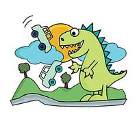 BABY'S CLAN Dino Cars Autocollant Mural