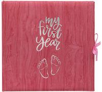 Carnet de bord « My First Year » de bébé pour commémorer la naissance tout au long de sa première année sur Terre - Rose