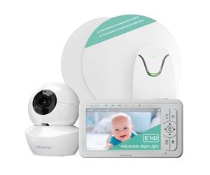 Babysense Moniteur Vidéo HD pour Bébé avec Caméra à Veilleuse et Moniteur de Mouvement pour Bébé, Alertes en Temps Réel en Cas d'absence de Mouvement, pour Usage Domestique, 2-en-1