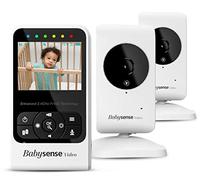 Babysense Moniteur Vidéo pour Bébé, Babyphone avec Deux Caméras et Audio, Température des Locaux, Vision Nocturne, Communication Bidirectionnelle, Berceuses et Fonction de Bruit Blanc, Modèle V24R_2