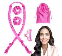 BABYSHEEP Ensemble de bigoudis en satin sans chaleur pour la nuit, bigoudis sans chaleur, bandeau sans chaleur, bigoudi doux pour dormir pour cheveux longs et moyens (rose rouge)