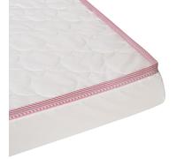 Babysom - Matelas Bébé 60x120 cm - Réversible Été/Hiver - Face Été Respirante & Face Hiver Ouatinée - Épaisseur 10 cm - sans Traitement Chimique - Certifié Oeko-Tex - Ganse Rouge