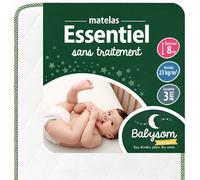 Babysom - matelas bébé 60x120 cm - réversible été/hiver - soutien ferme - sans traitement chimique - certifié oeko-tex - vert blanc 60X120