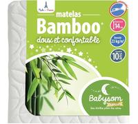 Babysom - Matelas Bébé Bamboo - 60x120 cm | Viscose au Toucher Ultra Doux | Aéré et Absorbant | sans Traitement Chimique | Épaisseur 14 cm | Déhoussable | Oeko-Tex® | Fabrication française
