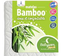 Babysom - Matelas Bébé Bamboo - 70x140 cm | Viscose au Toucher Ultra Doux | Aéré et Absorbant | sans Traitement Chimique | Épaisseur 10 cm | Déhoussable | Oeko-Tex® | Fabrication française