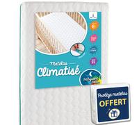 Babysom - Matelas Bébé Climatisé + 1 Protège Matelas Imperméable Offert - 70x140cmcm - Déhoussable - Epaisseur 12cm