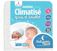 Babysom Matelas bébé climatisé 60x120 cm, réversible été/hiver, 10 cm, anti-acarien, Oeko-Tex