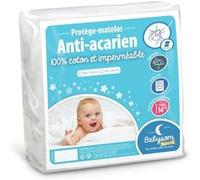 Babysom - Protège Matelas Bébé Anti-acarien - 70x140 cm | Alèse imperméable Souple et Silencieuse | Bouclette 100% Coton | Oeko-Tex® Blanc G