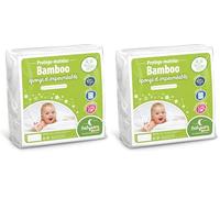 Babysom - Protège Matelas Bébé Bamboo - µtaille | Alèse imperméable Souple et Silencieuse | Bouclette Éponge | Viscose Douce et Respirante | Oeko-Tex® (Lot de 2)
