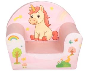 Babystoria Fauteuil Premium Licorne, Rose, Mousse Haute Densité, 51x33x43 cm, Design Moderne, Anti-Bascule, pour Lecture, Chambre d'enfant, 2-6 Ans