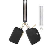 Babysun Mini pochette zippée autour de la dragonne avec 2 sangles pour femme, porte-monnaie, petit et mignon pour adolescente, Noir/doré, Tendance