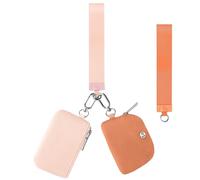Babysun Mini pochette zippée autour de la dragonne avec 2 sangles pour femme, porte-monnaie, petit et mignon pour adolescente, Ambre et orange clair, Tendance