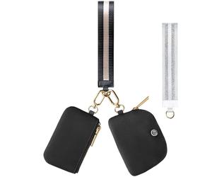 Babysun Mini pochette zippée autour de la dragonne avec 2 sangles pour femme, porte-monnaie, petit et mignon pour adolescente, Noir/doré, Tendance